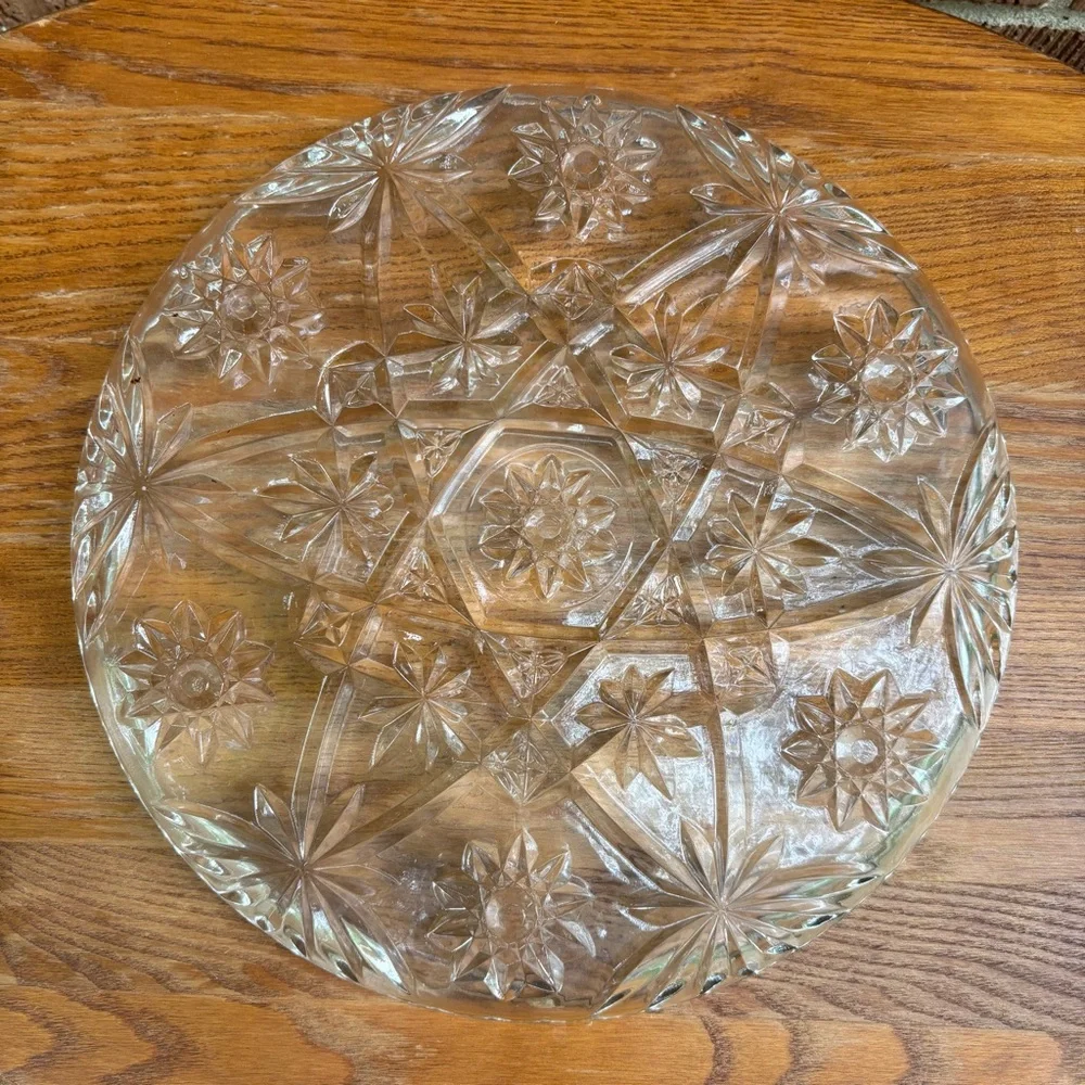 Vintage Anchor Hocking Prescut Clear Round Glass 11